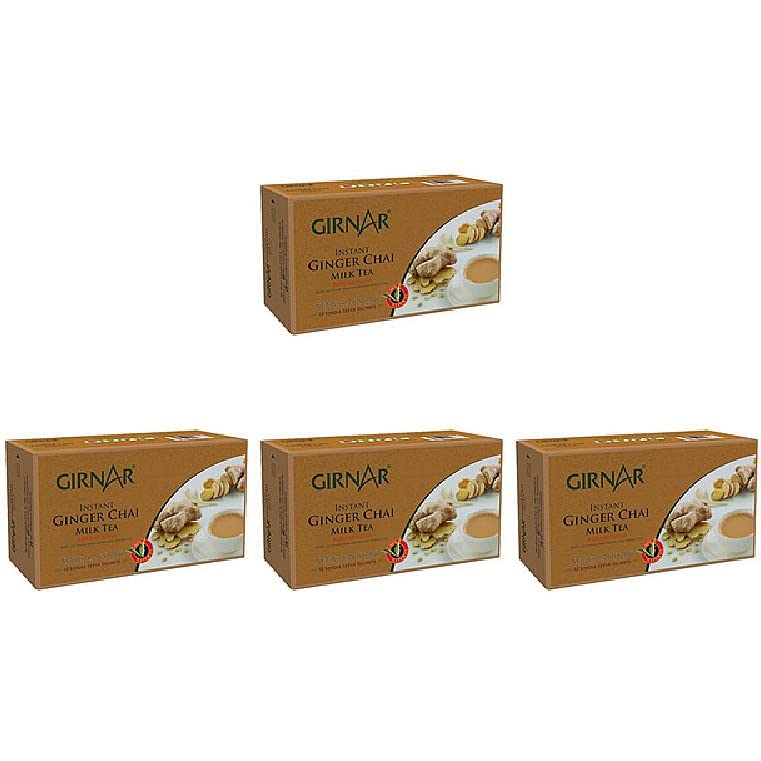Pack Of 5 - Girnar Instant Ginger Chai Milk Tea - 4.2 Oz - Indian Tea & Coffee