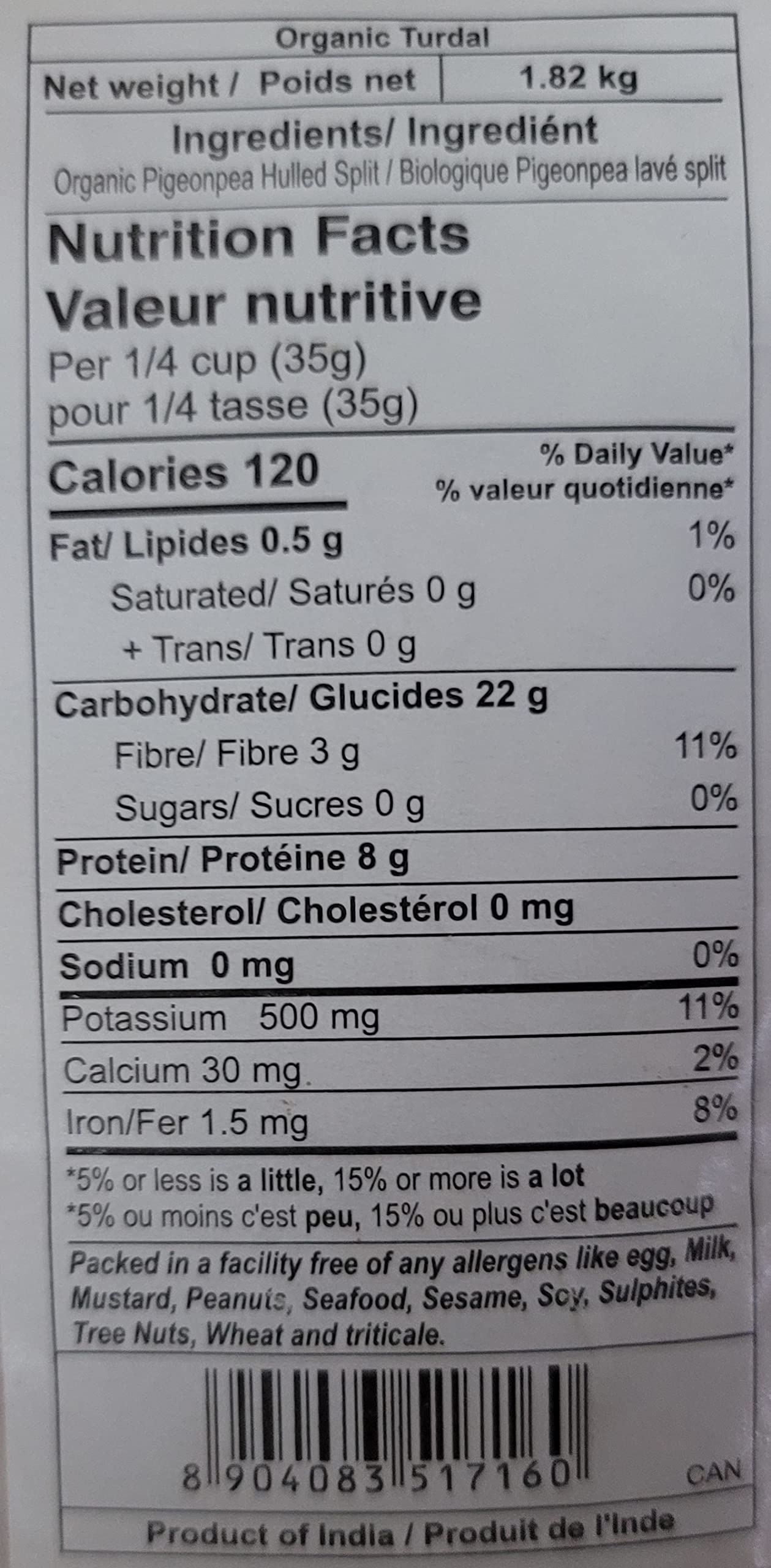 24 Mantra Organic Toor Dal 4 lbs