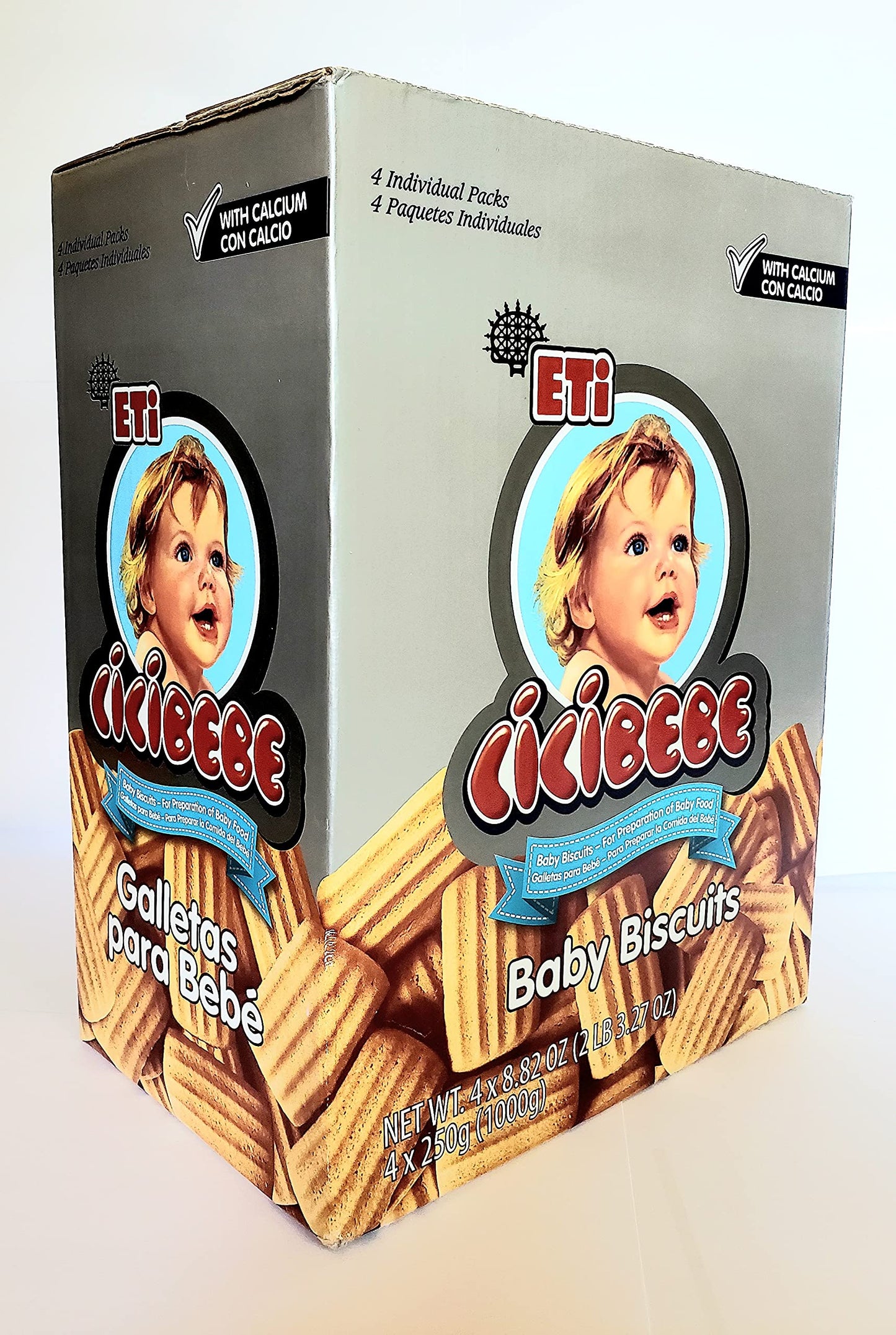 ETI Cicibebe Baby Biscuits (Bebek Biskvisi) 1000 Gr (4X250 gr) 2.2 pounds- Lot of 1