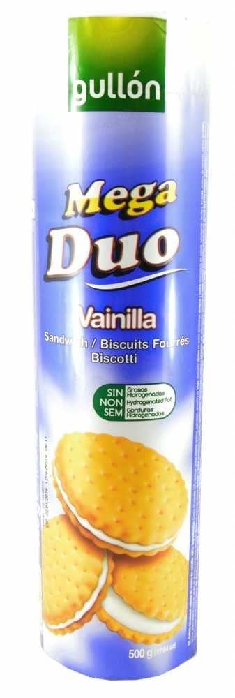 Gullon Mega Dueto Vanilla Cream Sandwich Cookies 17.64OZ/500G