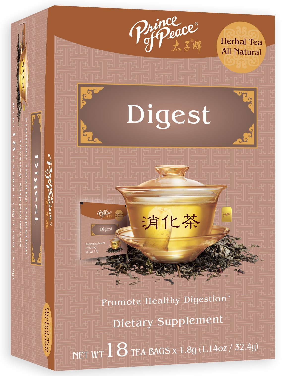 Prince of Peace Digest Tea, 18 Tea Bags Digestion Tea Traditional Medicinal Tea Prince of Peace Digest Tea Bags Licorice Root Tea Herbal Tea