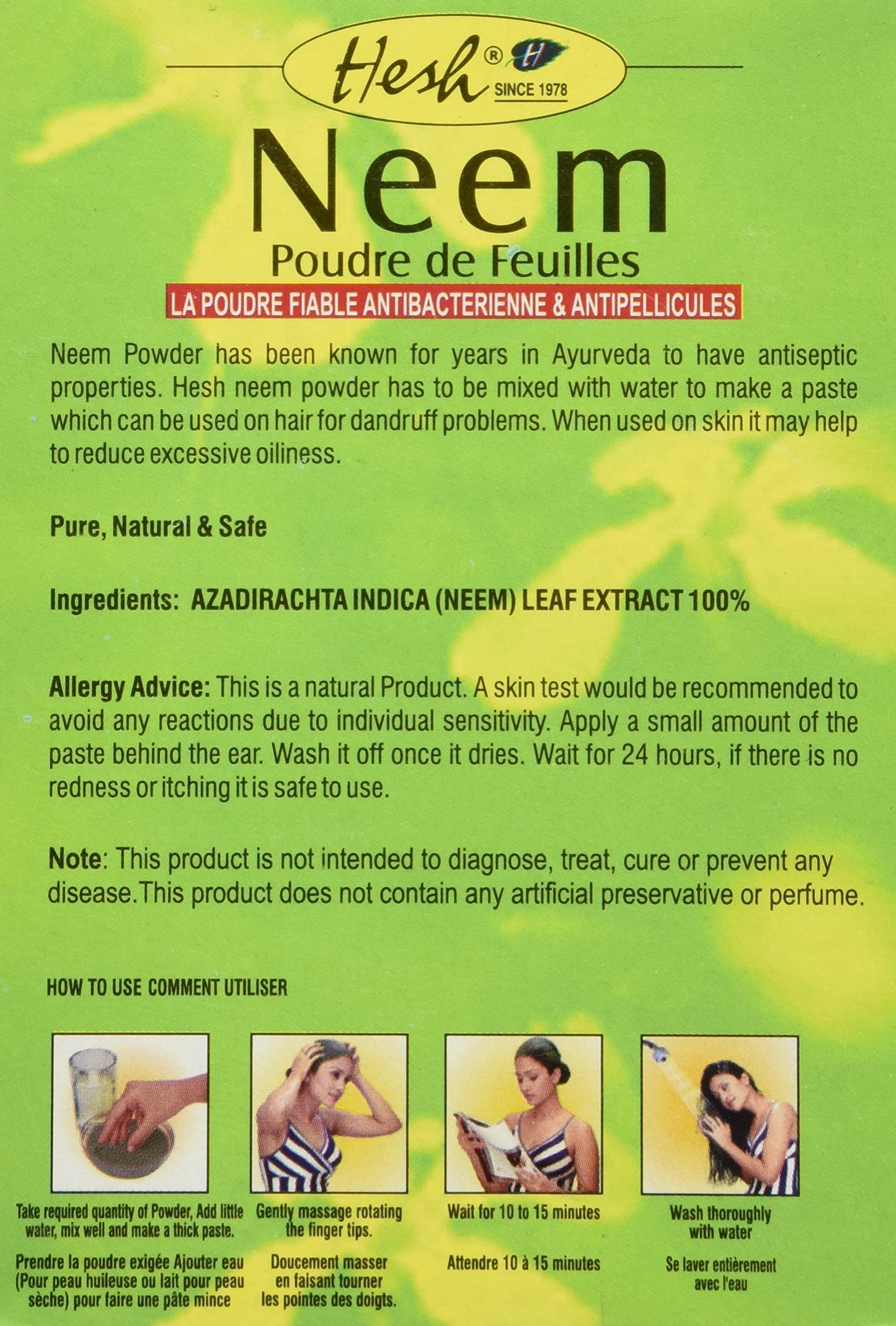 Neem Powder 100gram by Hesh - Indian Hair Products