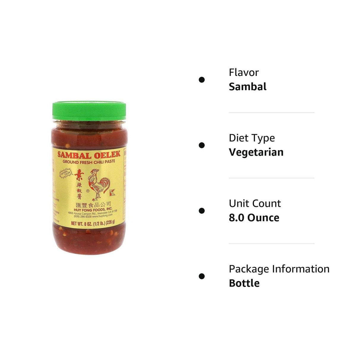 Sambal Oelek chilli paste 8 Oz