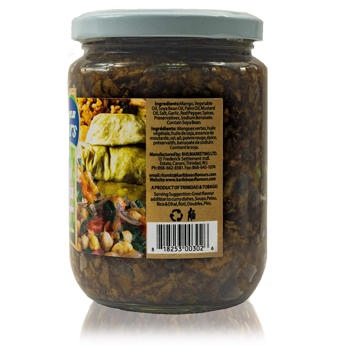 Spicy Mango Chutney Relish 13 Oz (Mango Kuchela) | Trinidad Speciality | Perfect Condiment To Sandwiches And Sides
