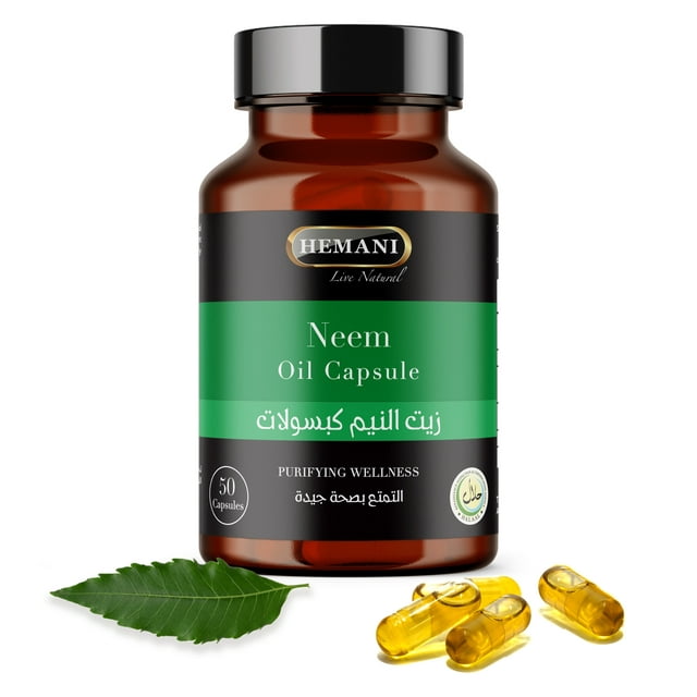 HEMANI Neem Oil Capsules - 50 Count