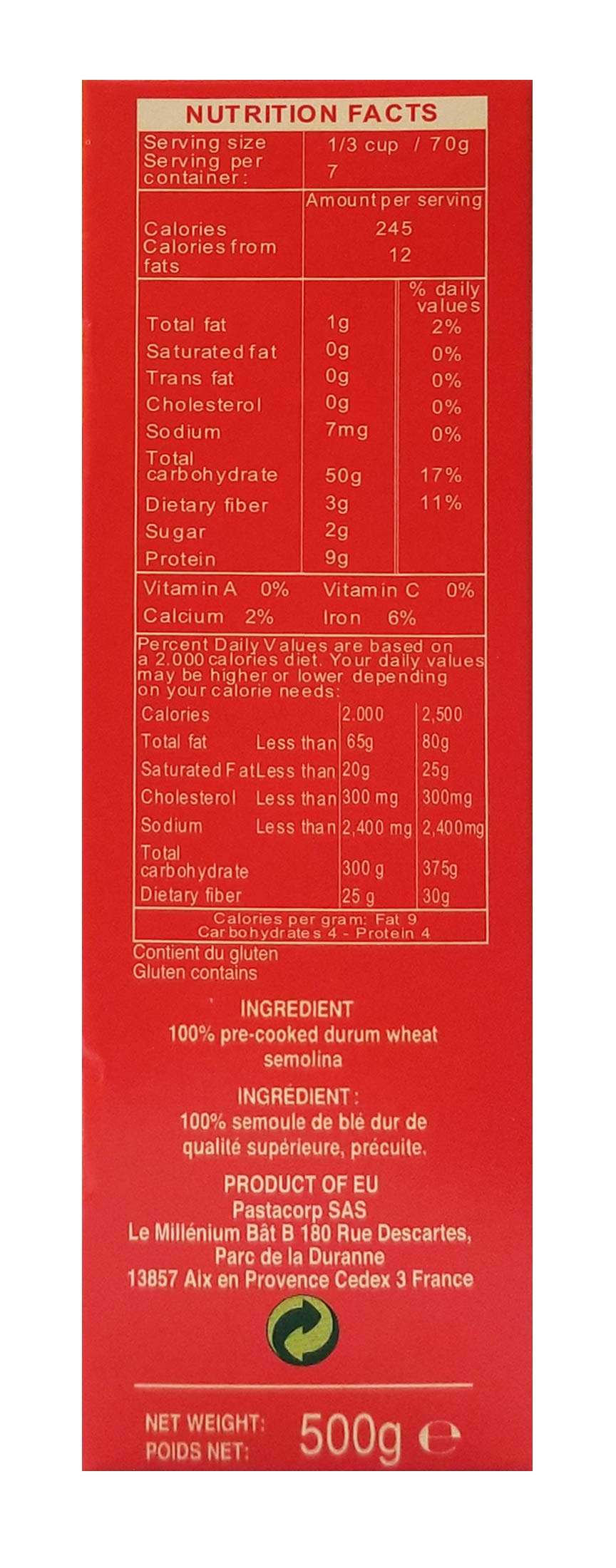 Rivoire & Carret - Couscous Medium, 500g - Food / Masala / Dal