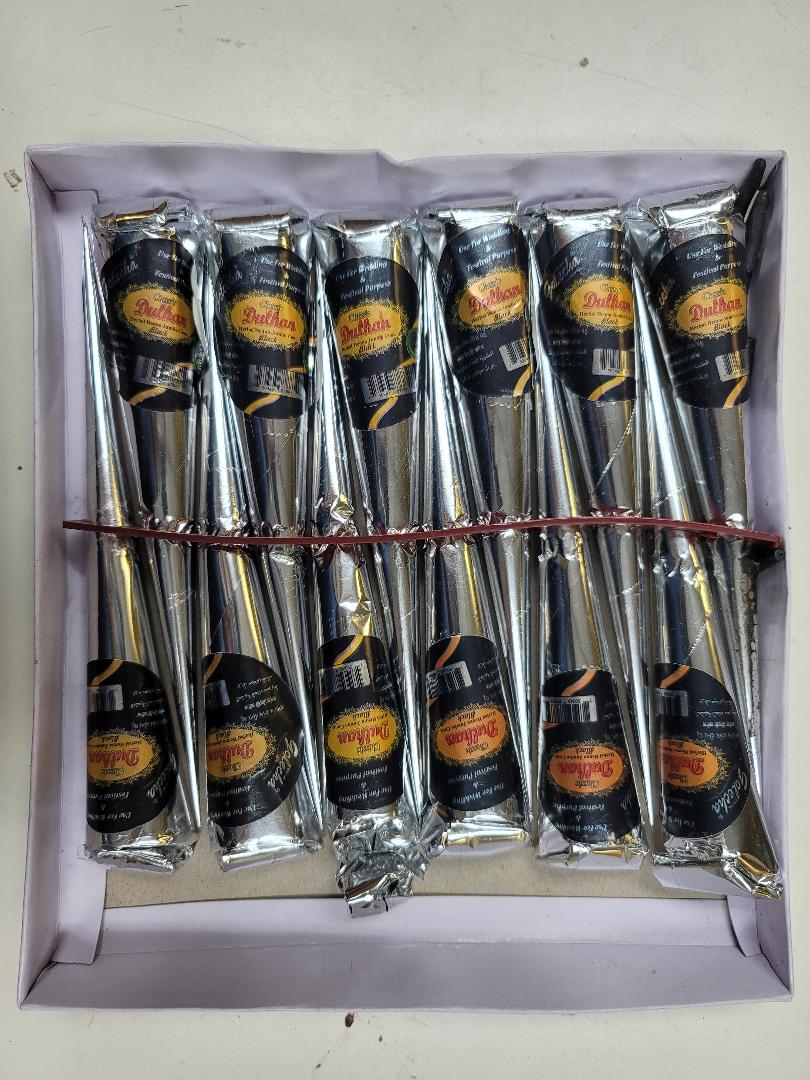 3 x Black Jumbo Herbal Henna Cones Temporary Tattoo Mehandi Ink Golecha