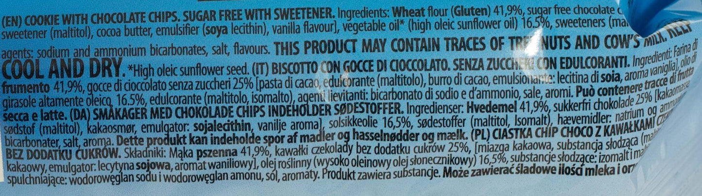 Gulln | Sugar Free Choco Chip Biscuits | 4 x 125g | Pack of 4