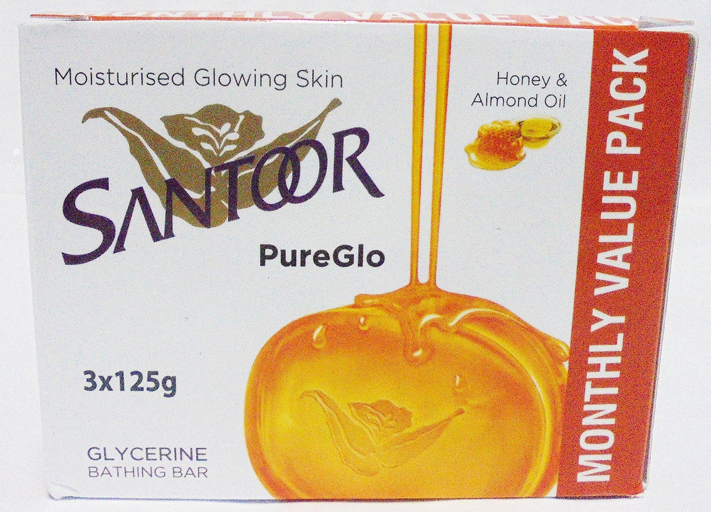 Santoor Pureglo Soap With Oil And Glycerine 375gm