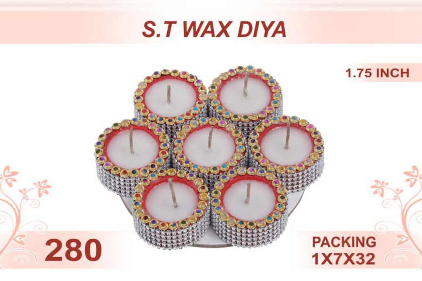 S.T Wax diya 7pc 1.75inch #280 - Diwali Clay Diya