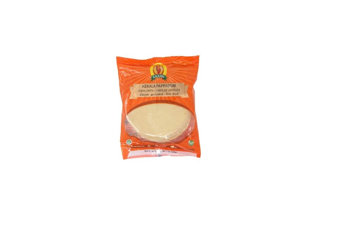 Laxmi Plain Pappadums & Appalam - Choose Quanity - Ships From California (Kerala Pappadum ( Orange Pack ), 1 PACK)