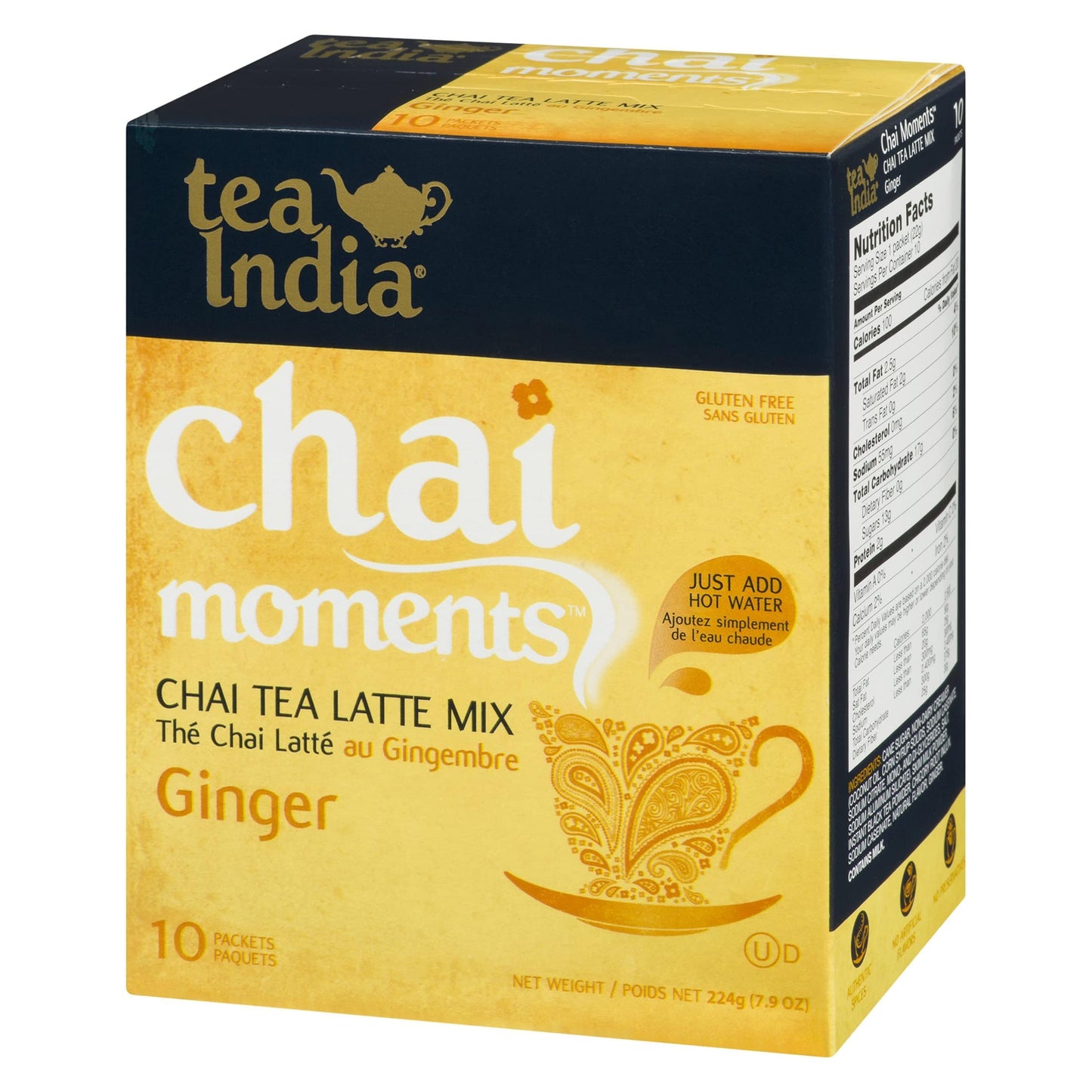 Tea India - Chai Moments instant tea latte - Ginger 10 sachets - Indian Tea
