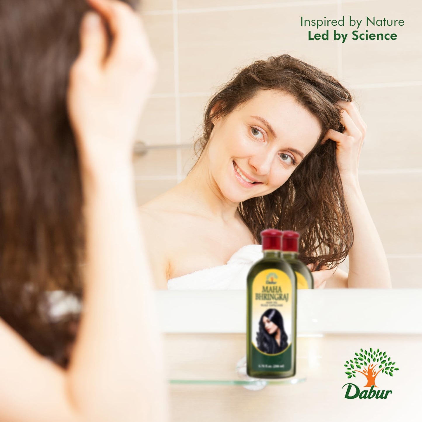 Dabur Maha Bhringaj Herbal Ayurveda Hair Oil - Natural Moisturizing and Hair Oil Elixir for Healthy Scalp, Nourishing Hair Oil for Soft, Manageable & Smooth Hair From Root to Tip - 200 ML (6.76 FL OZ)