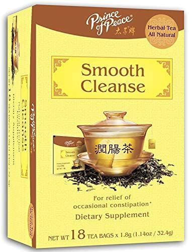 Prince of Peace Smooth Cleanse Tea, 18 Tea Bags Constipation Relief Prince of Peace Traditional Medicinal Tea Bloating Relief Constipation Tea