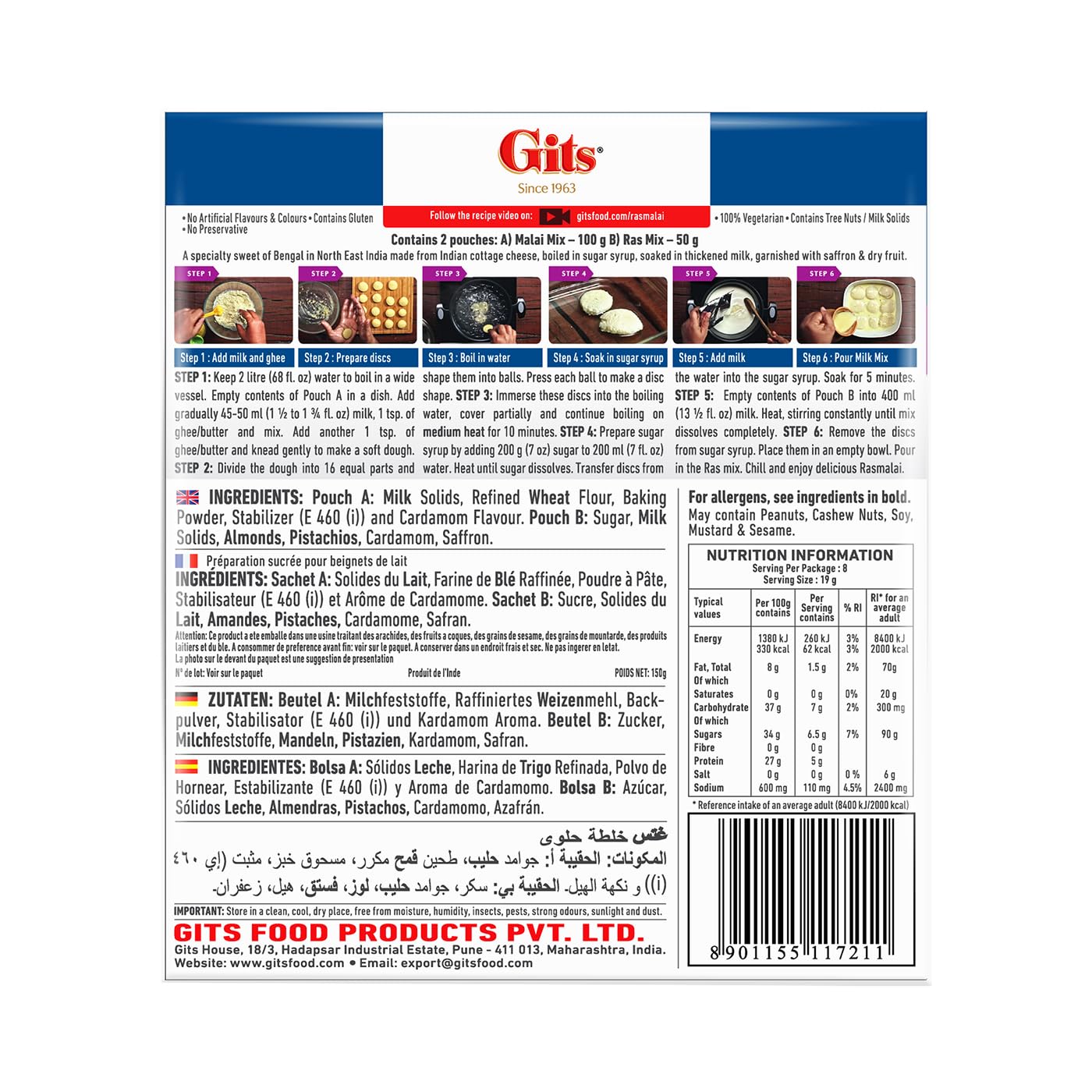 Gits Rasmalai dry mix 150 gms