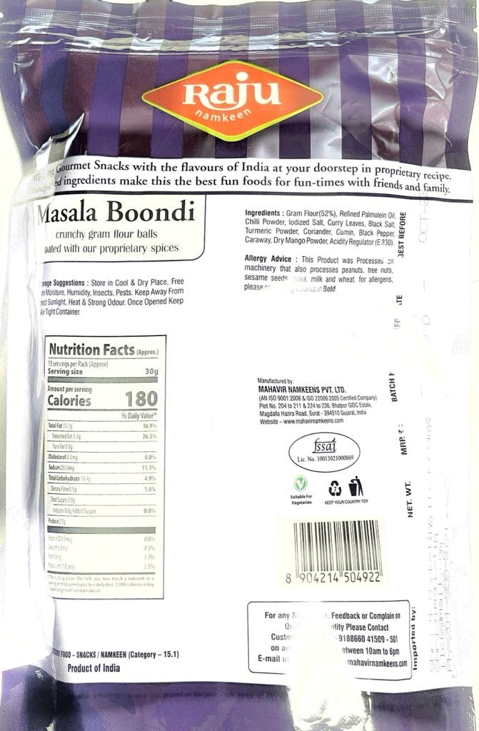 Raju Namkeen Masala Boondi 400 gm