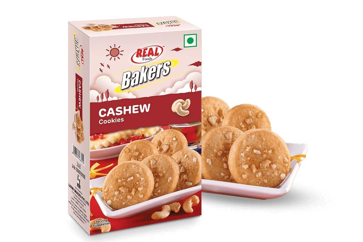 Real Bakers Cashew Cookies 200gm - Snacks & Savory