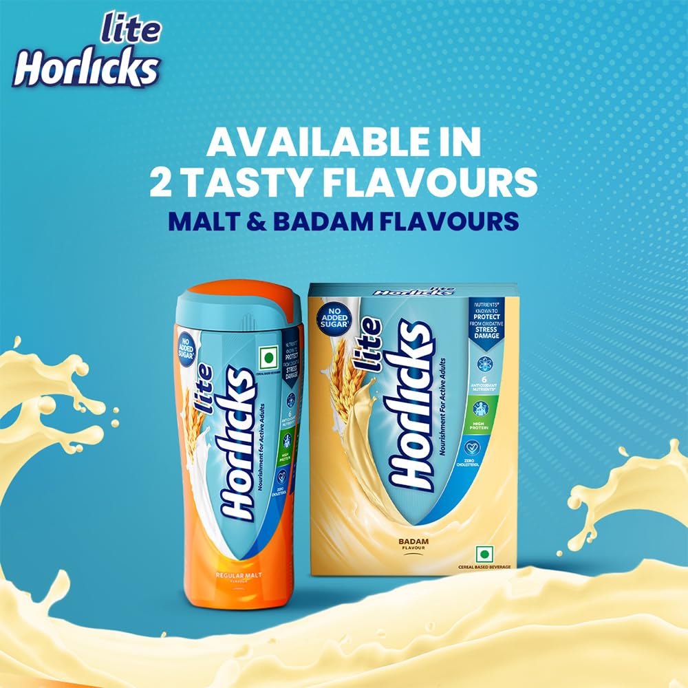 Horlicks Lite Health & Nutrition drink - 450 g Pet Jar (Regular Malt)