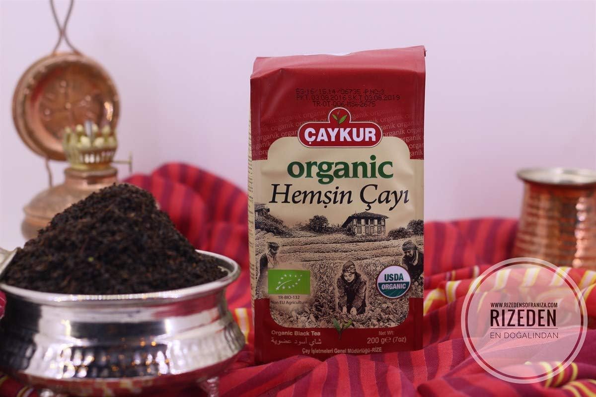 Caykur Organic Hemsin Turkish Tea Can Packaging, 400 Gr - 0.9 Lbs - PACK of 3