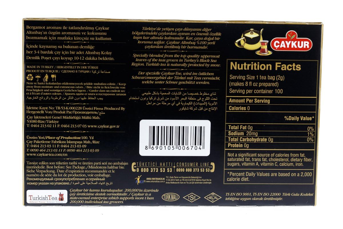 Caykur Altinbas Black Tea Series (Early Grey 40 Teapot Bag)