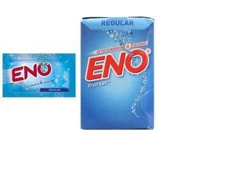 Eno Fruit Salt Regular Antacid Powder Baking Soda for Indigestion, Heartburn, Flatulence 30 Sachets 5 g Each by Eno