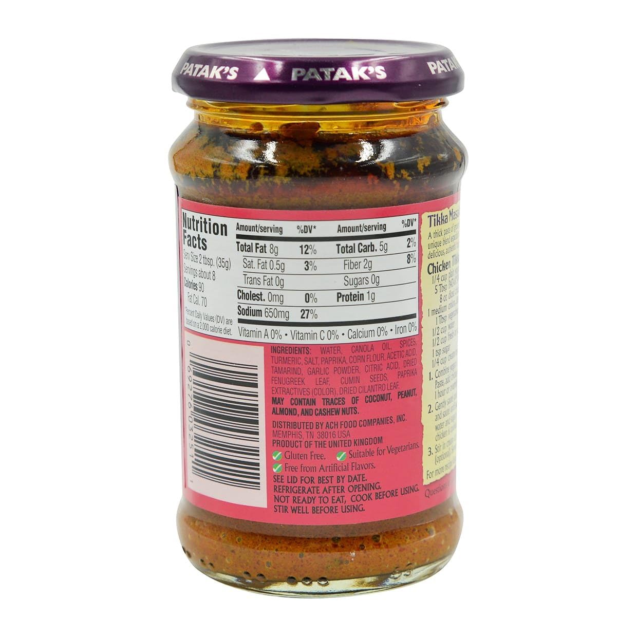 Patak's Tikka Masala Curry Paste 10 oz