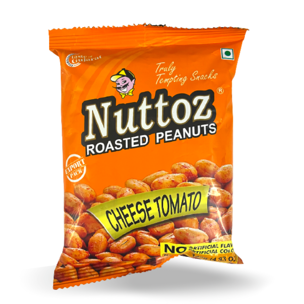 Nuttoz roasted peanuts-Cheese tomato 140 gms - Snacks & Savory