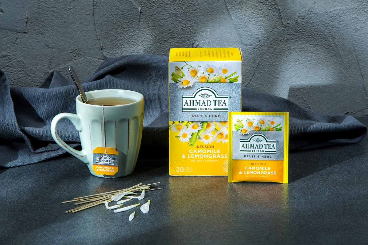 Ahmad Teas - Camomile & Lemongrass 1.4oz - 20 Tea Bags, Brown