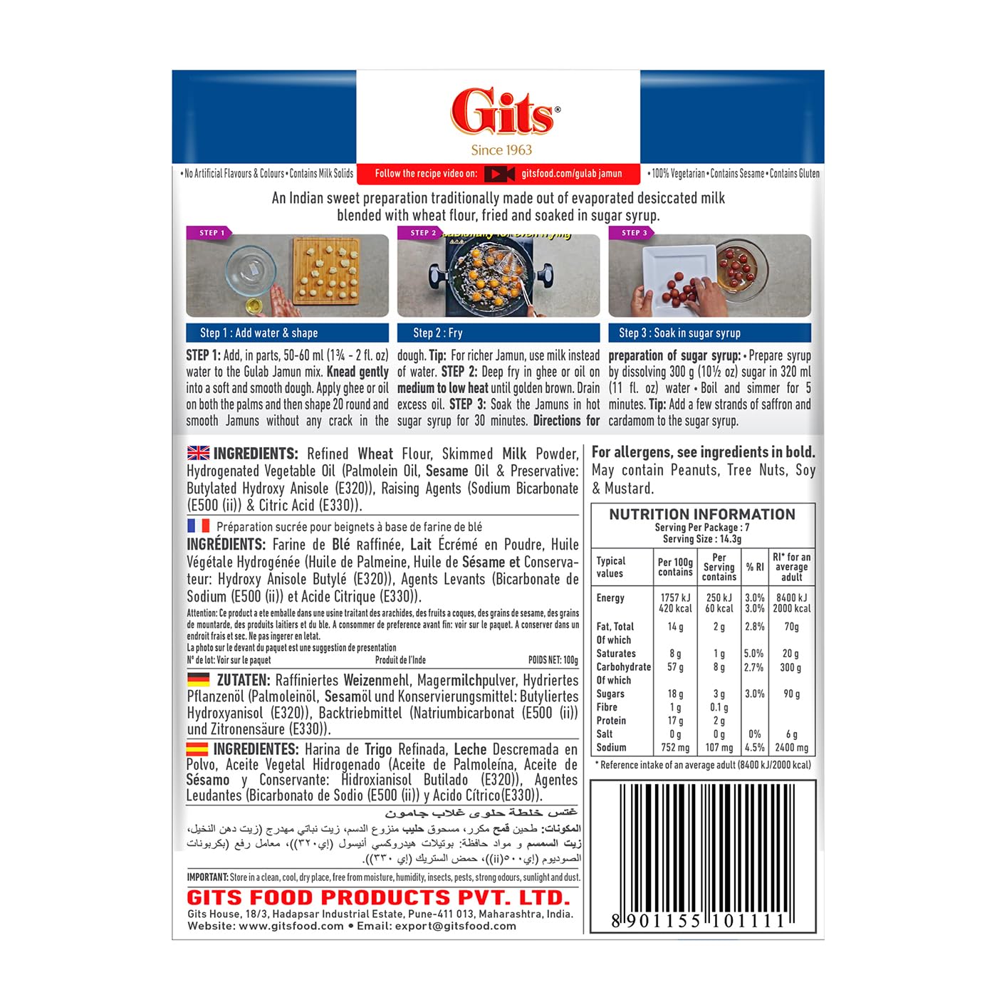 Gits Gulab Jamun dry mix 100 gms