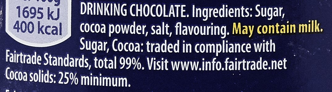 Cadbury Drinking Chocolate 250 gms