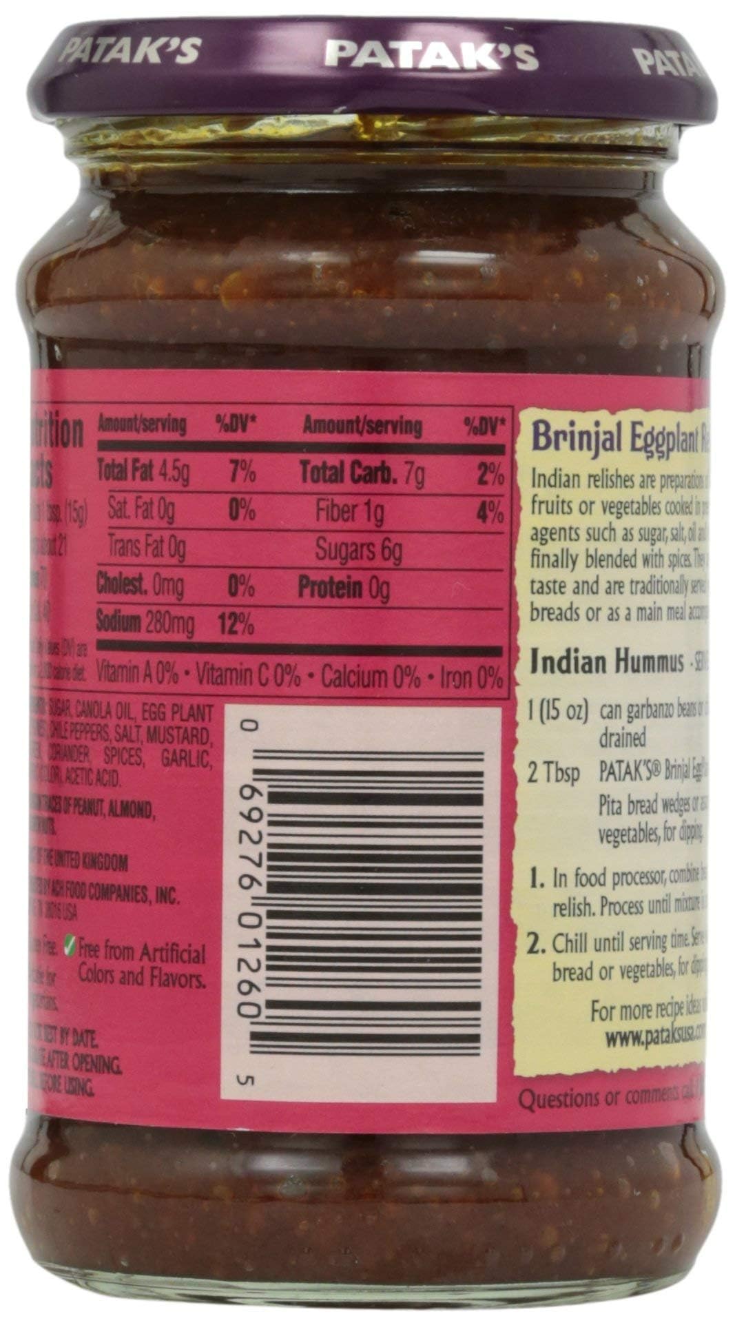 Patak's Brinjal Pickle 10 oz - Indian Pickles