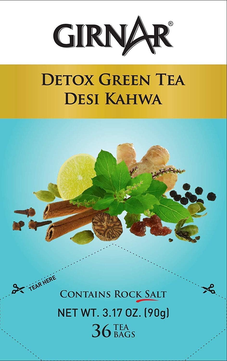 Green Tea Desi Kahwa 36 Tea Bags (Pack of 4) | Herbal Spiced Green Tea with Traditional Indian Flavor