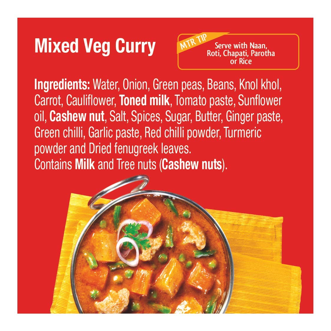 Mtr Ready To Eat Mixed Vegatable Curry 300 gms - Instant Meal