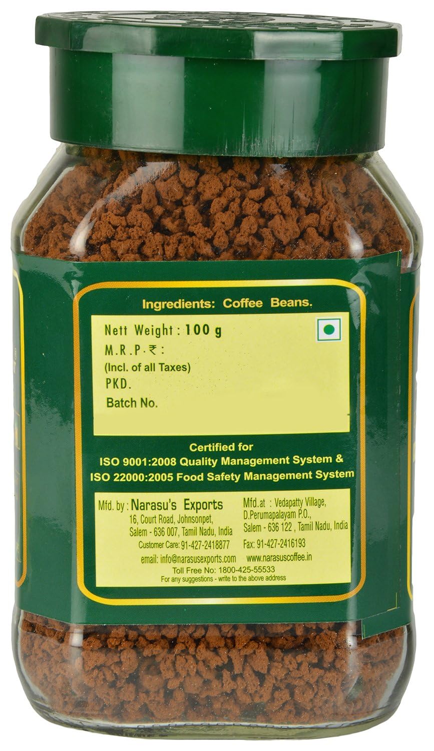 Narasu's Pure Instant Coffee 100 gms - Indian Coffee