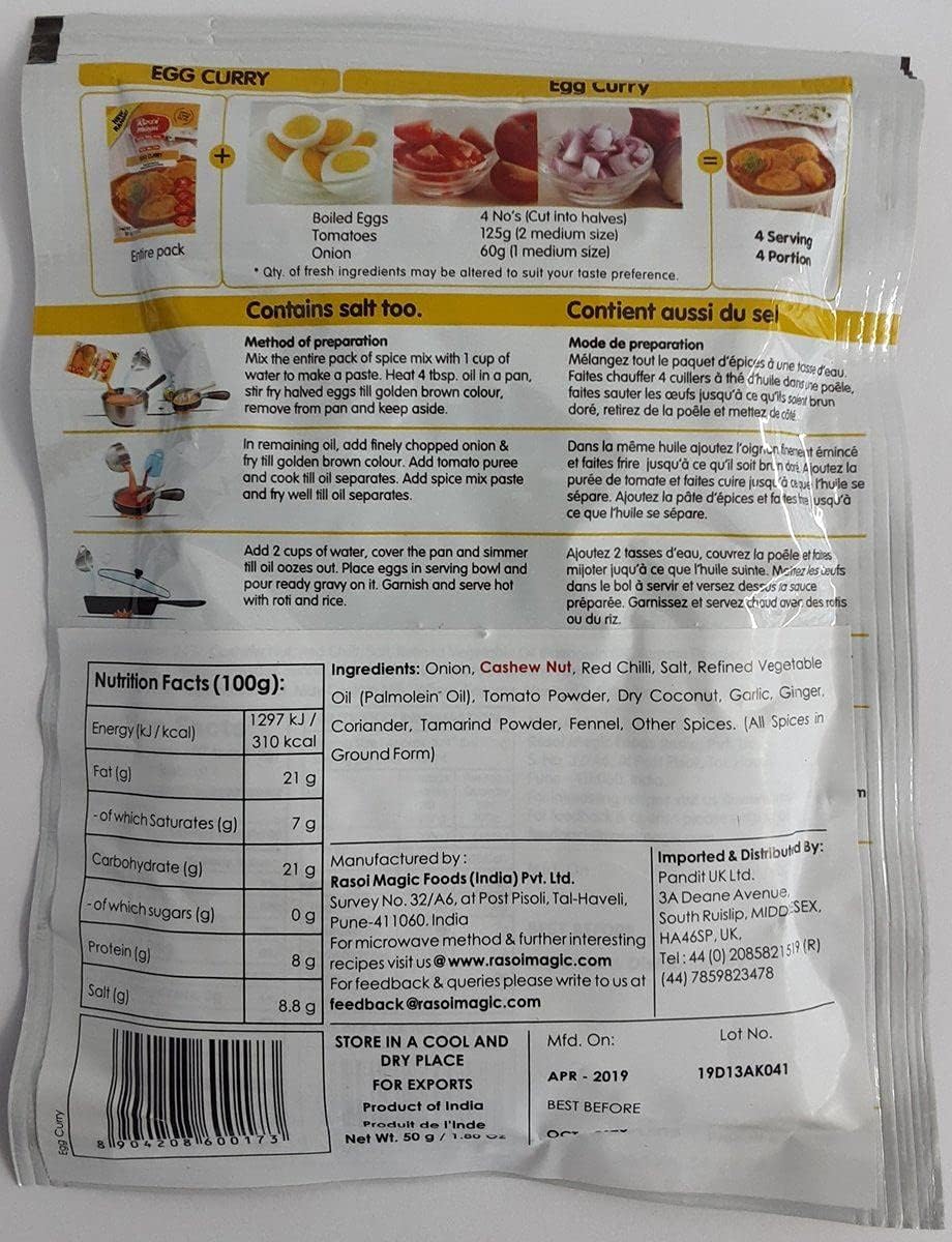 Rasoi Magic - Egg Curry Spice Mix - 50g - (pack of 4)