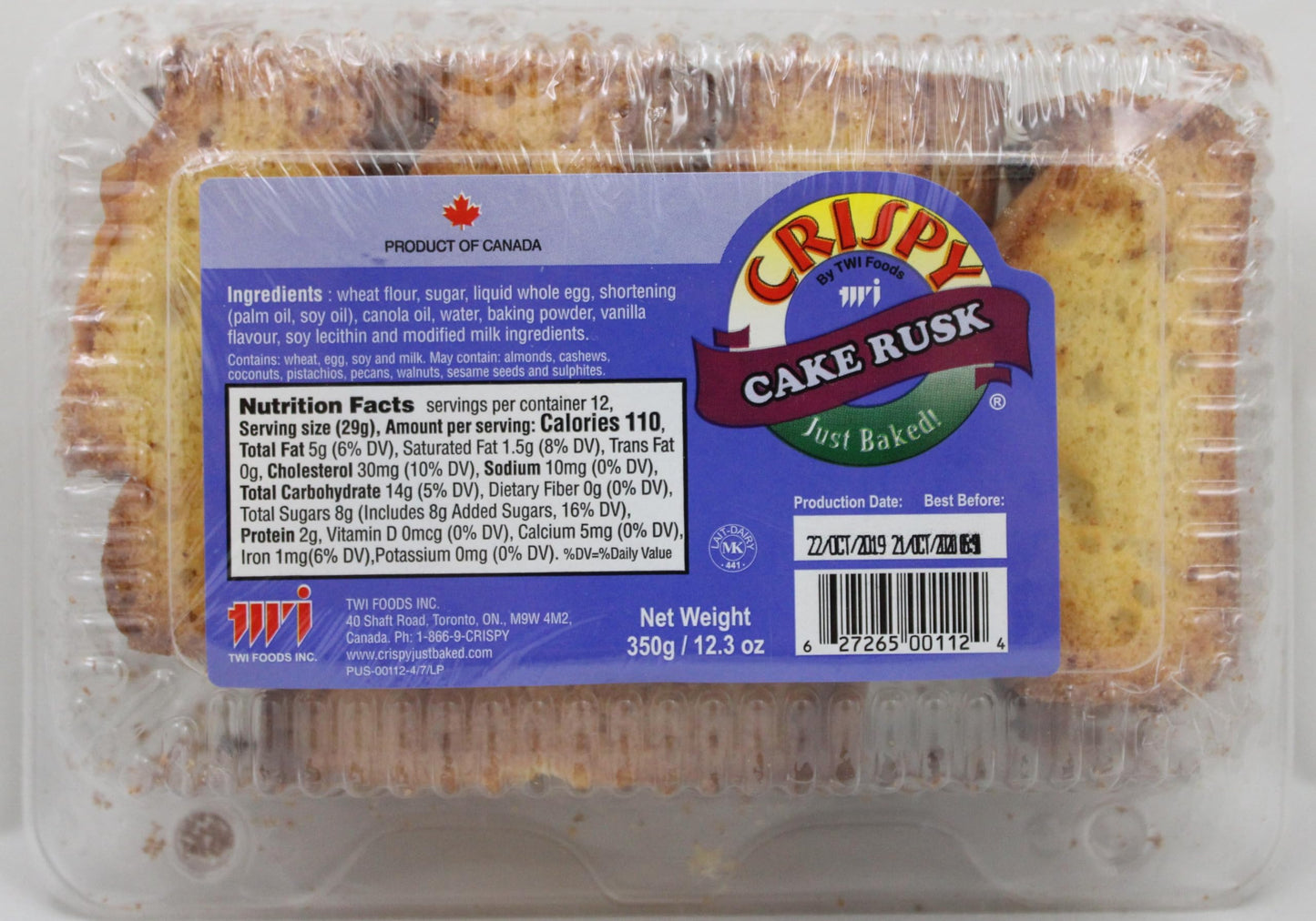 KCB Cake Rusk 350 gms - Food / Masala / Dal