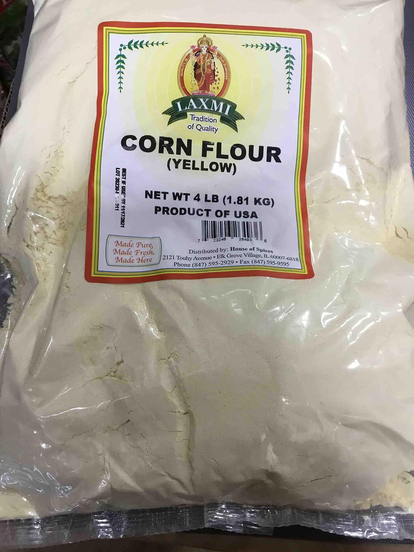 Laxmi Yellow Corn Flour 4 lbs - Atta / Rice / Dal