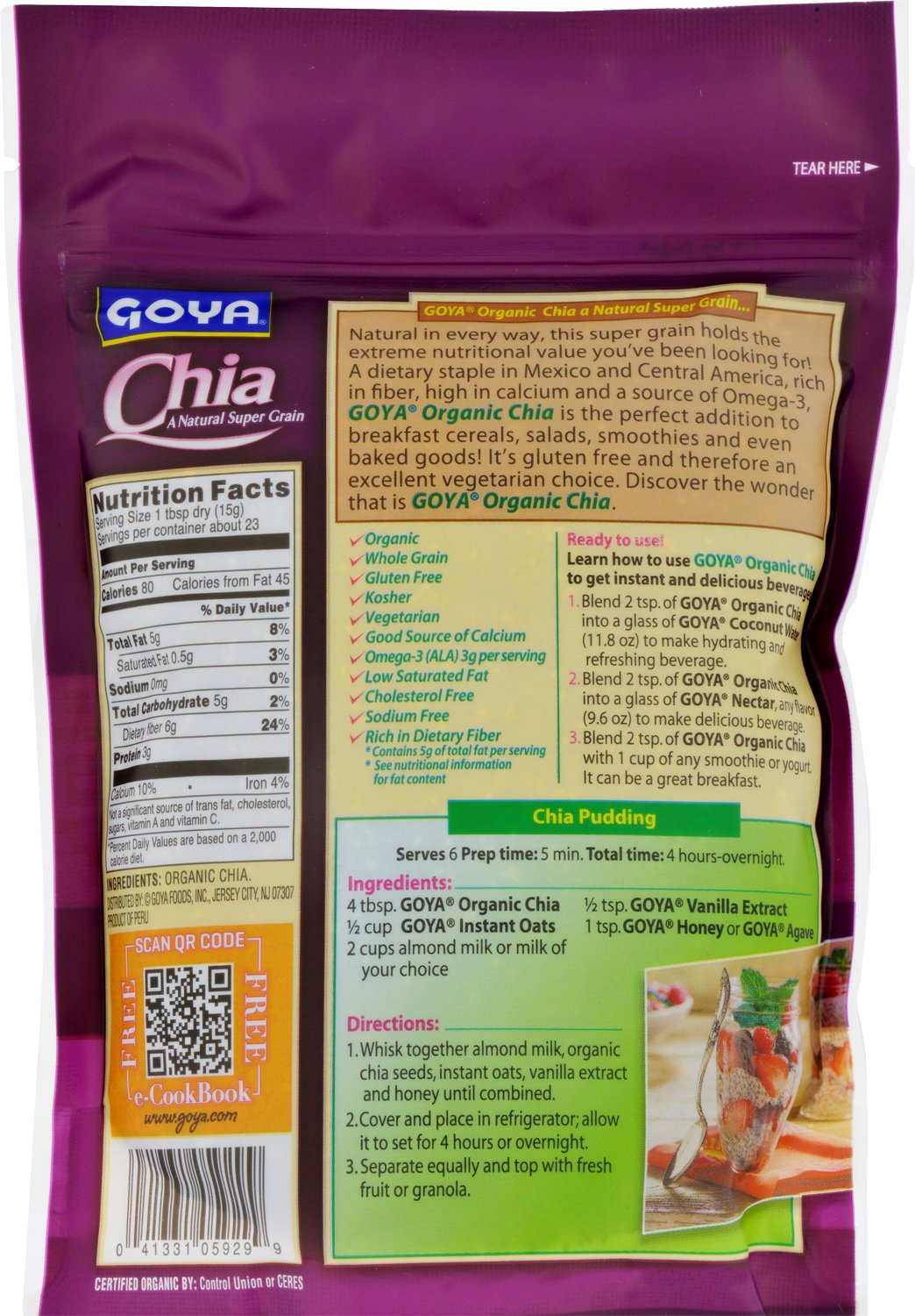 GOYA Organics- Chia 12 oz