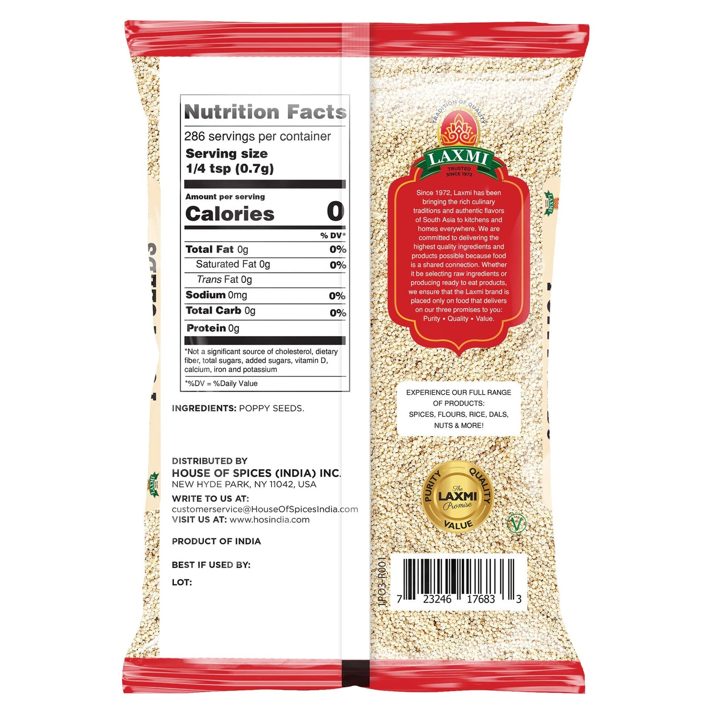 Laxmi Poppy Seeds 7 Oz - Indian Spices