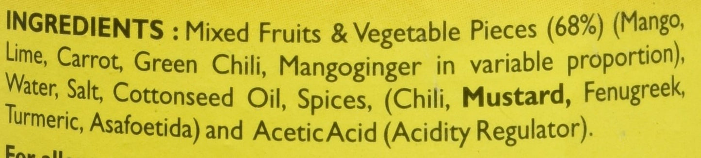 Mother's Recipe Mixed Pickle 500 gms - Indian Pickles