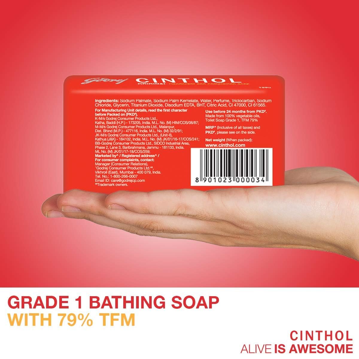 Godrej Cinthol Soap Original (Red) 100gm