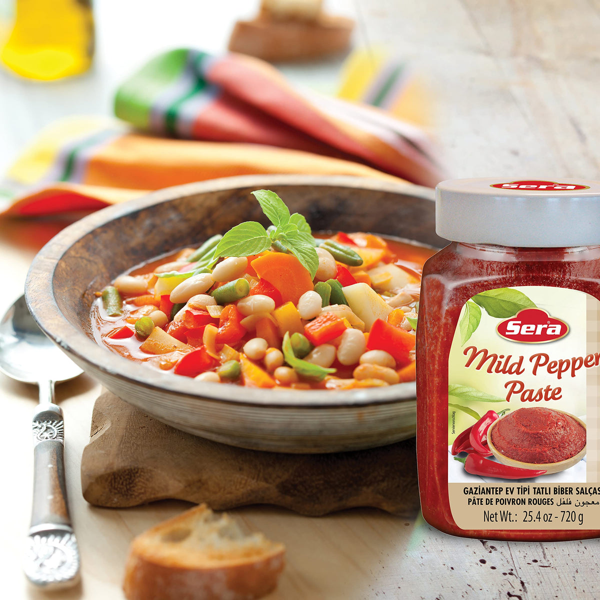 Sera Mild Pepper Paste 25.4 Oz Jar (6 PACK) | No Sugar | No Artificial Preservatives | Add a Unique, Peppery and Spicy Flavor to Your Dishes | Great as a Spread or In Sandwiches!