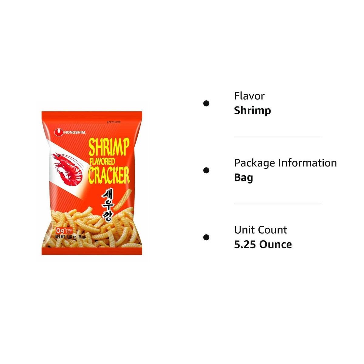 Nongshim Shrimp Cracker, 2 Pack , Total Net Wt. 5.28 Ounce