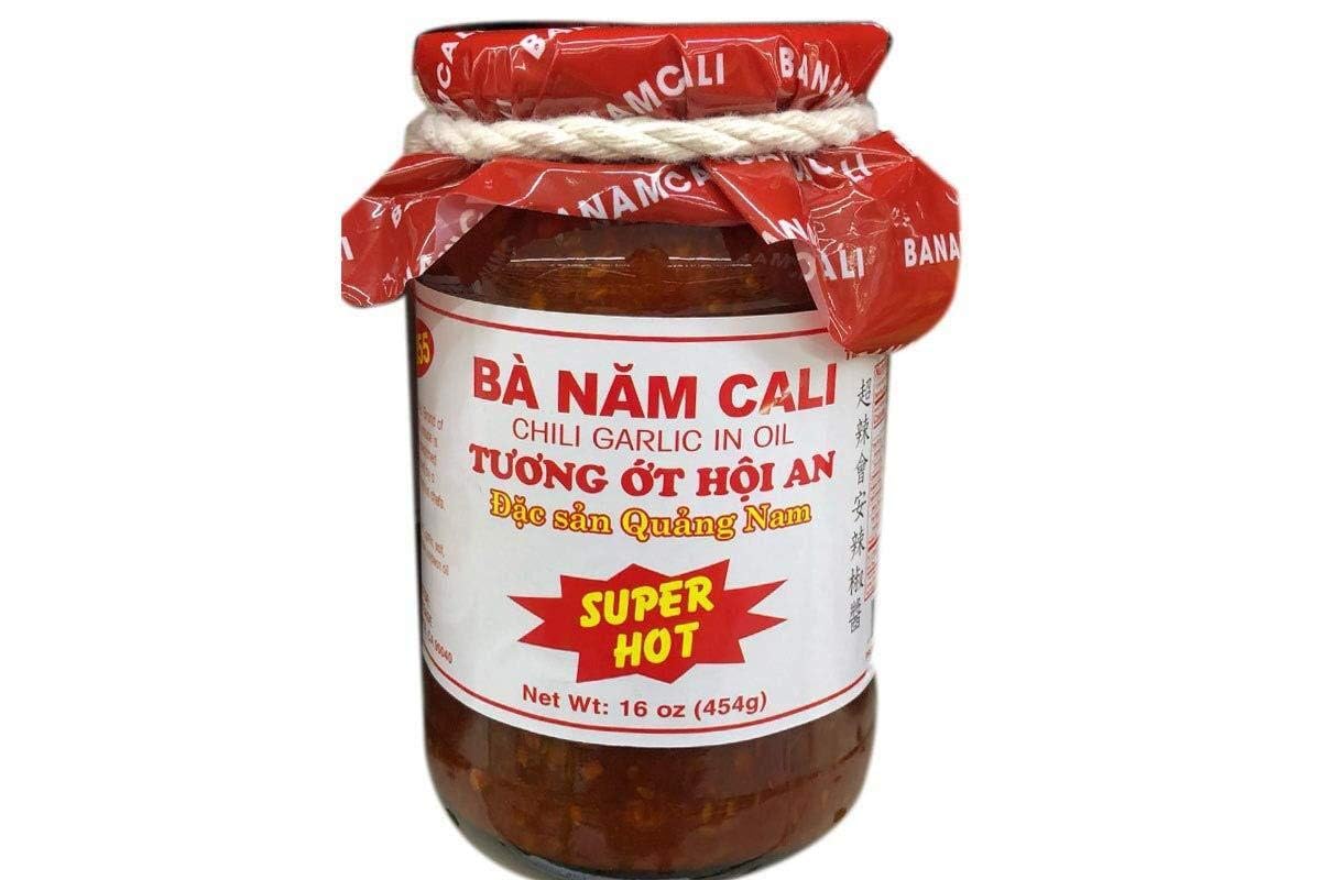 Vietnamese Ba Nam Cali Chili Garlic in Oil Tng t Hi An Hot Sauce Condiments Spicy Quang Nam specialties 16oz - super hot (Pack of 1)
