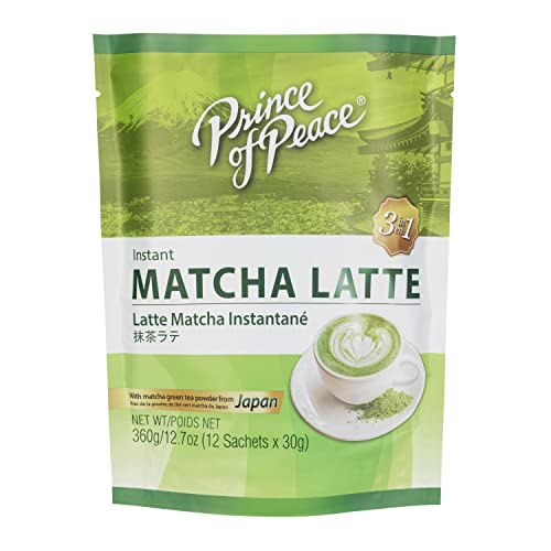 Prince of Peace 3 in 1 Matcha Latte Instant Beverage 12 Sachets Easy to Brew Authentic Japanese Matcha Powder Natural Ingredients Natural Antioxidants Authentic, Rich Taste