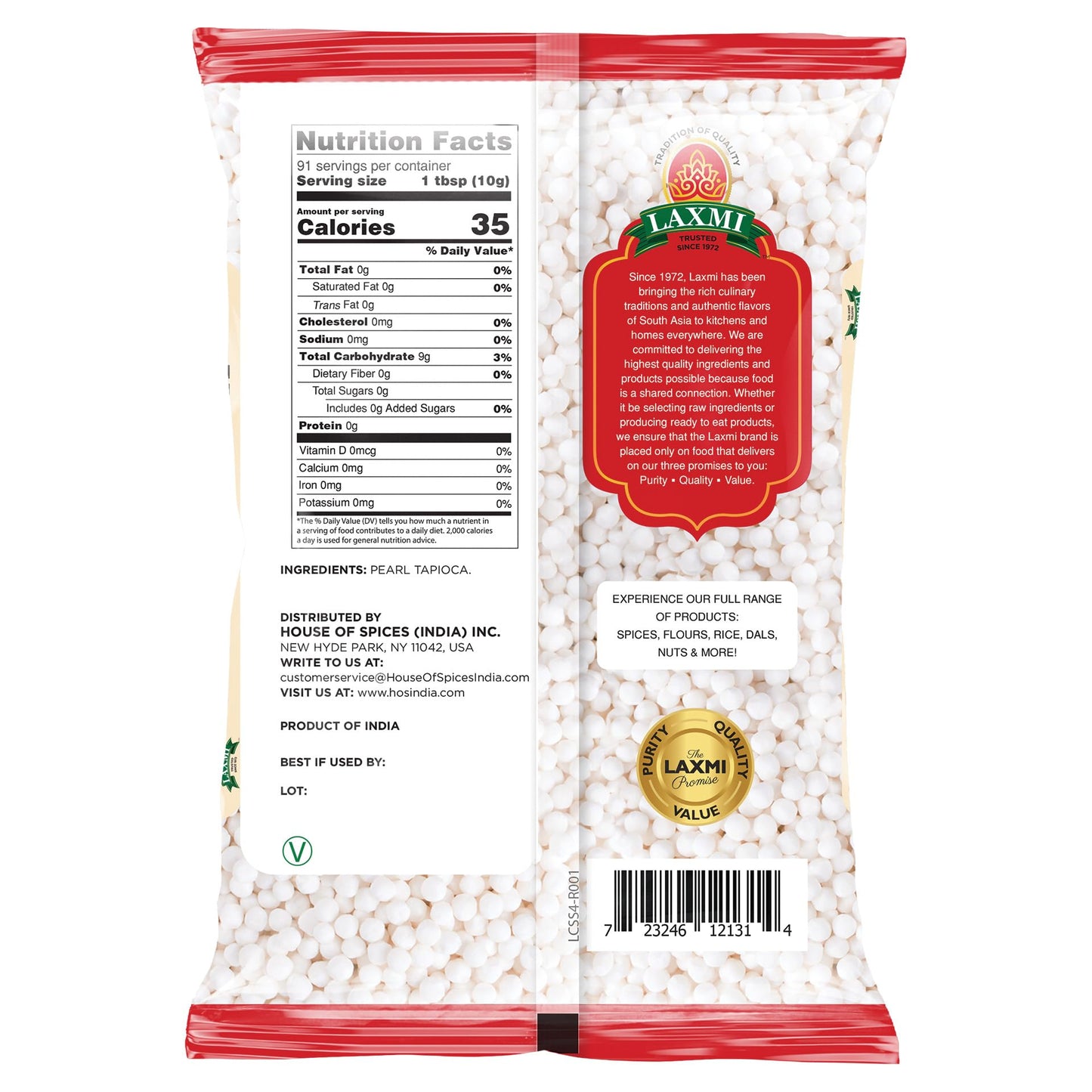Laxmi Sabudana ( Pearl Tapioca ) 2 lbs - Food / Masala / Dal