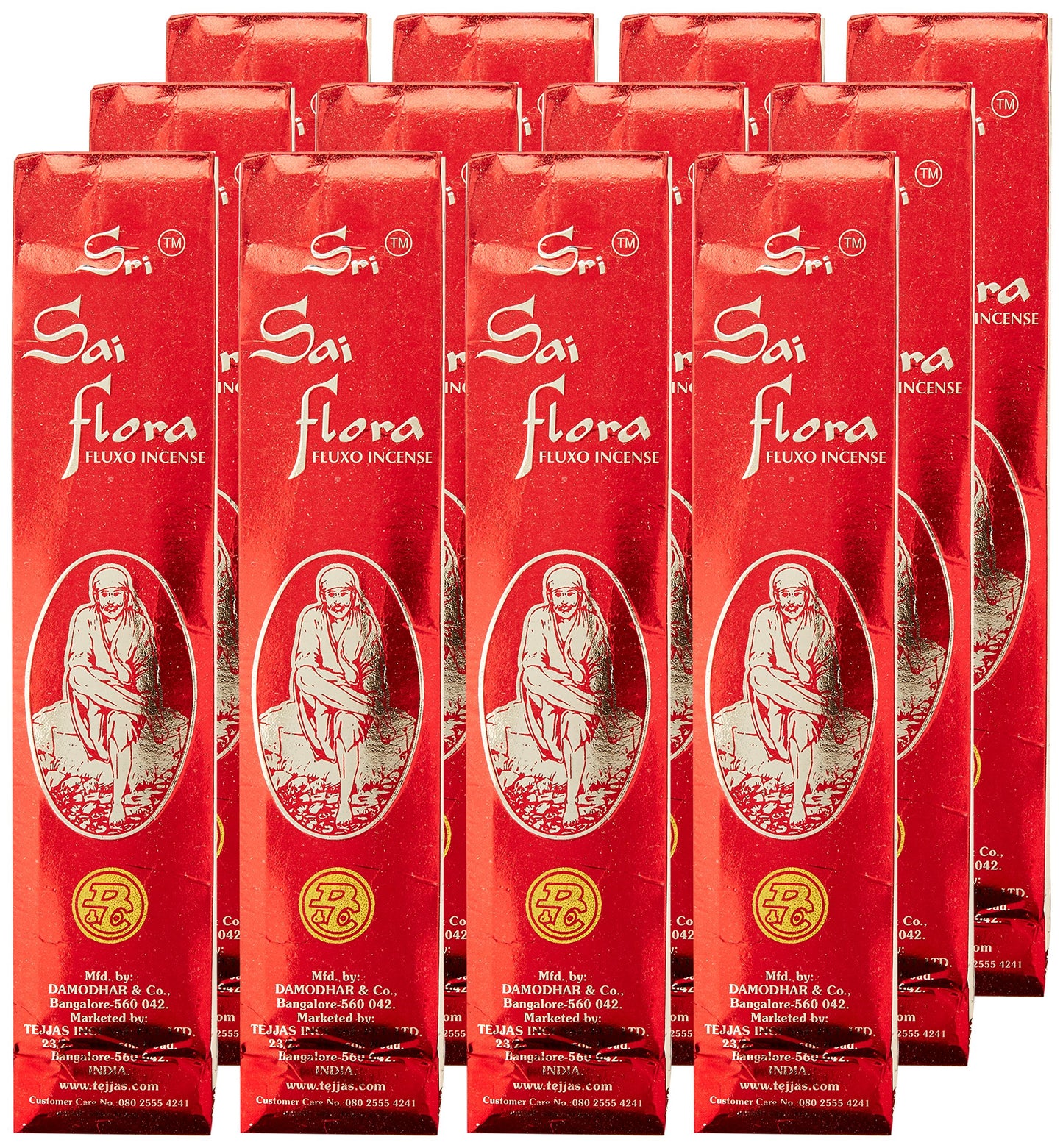 SRI Sai Flora Flux Incense, 12 Packs - Incense Sticks