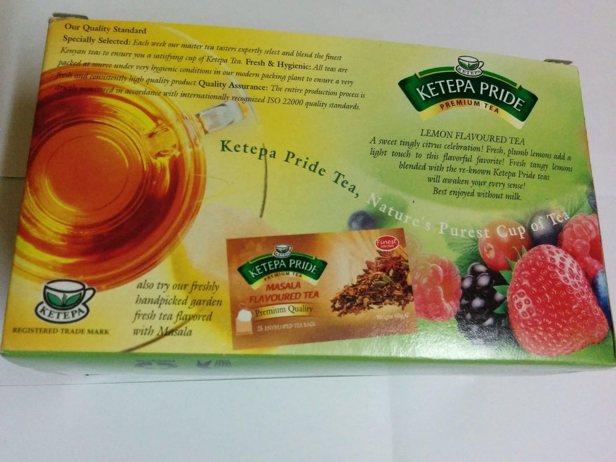 Kenyan Ketepa Pride Lemon Flavoured Enveloped Tea Bags 25 sachets (Kenya)