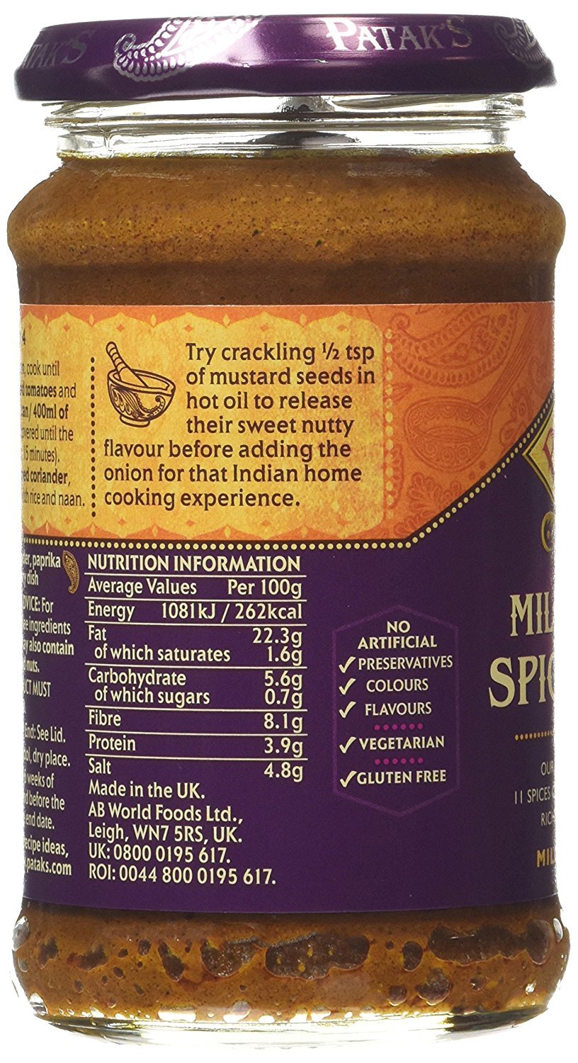 Patak's Mild Curry Paste (283g) - Pack of 6