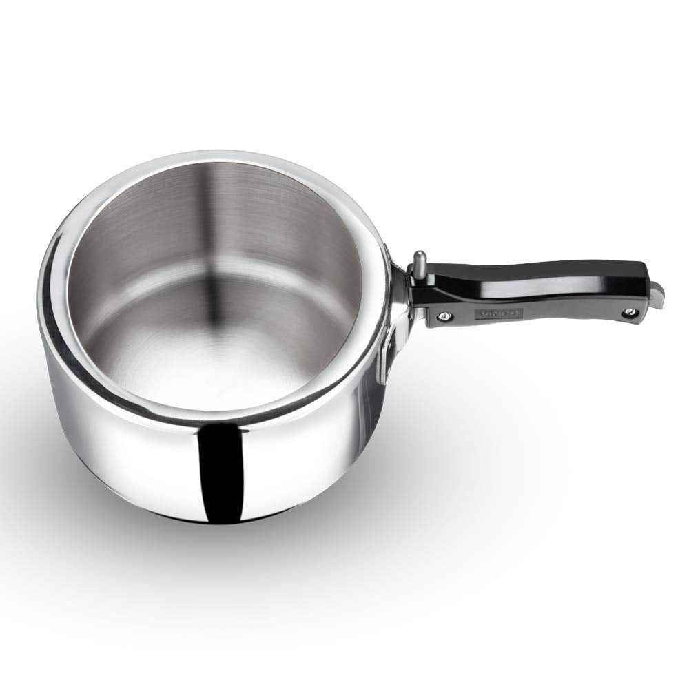 Vinod Pressure Cooker Stainless Steel Inner Lid - 3 Liter Sandwich Bottom Indian Pressure Cooker Induction Friendly Cooker Best Used For Indian Cooking, Soups, and Rice Recipes, Quinoa